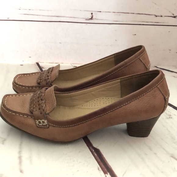 Marks & Spencer Footglove Leather Loafer Heels - Picture 1 of 6